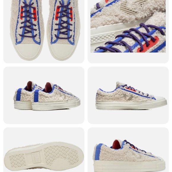 Excellent Condition CONVERSE X RETRO SHERPA STAR PLAYER OX WHITE SWAN/EGRET - Picture 3 of 12